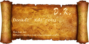 Donkó Károly névjegykártya