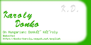 karoly donko business card